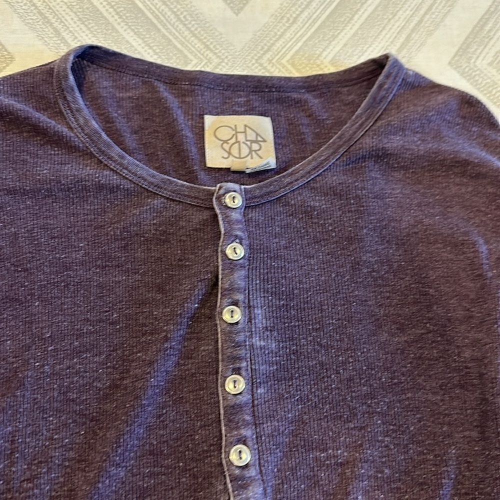 Chaser Women’s Ribbed Top Button Down Ribbed Long Sleeve Top - Picture 3 of 7